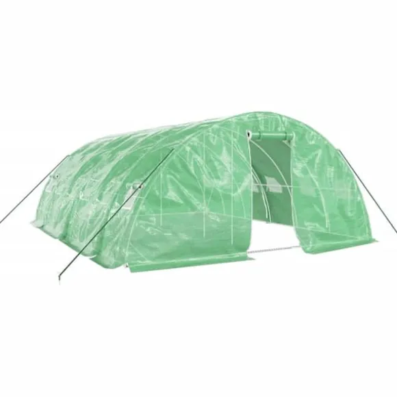 Växthus med stålram grön 30 m² 6x5x2,3 m