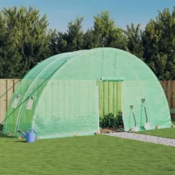 Växthus med stålram grön 12 m² 6x2x2,85 m