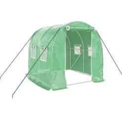 Växthus med stålram grön 4 m² 2x2x2 m