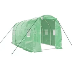 Växthus med stålram grön 8 m² 4x2x2 m