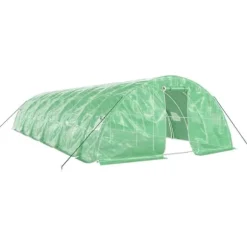 Växthus med stålram grön 60 m² 12x5x2,3 m