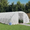 Växthus med stålram vit 56 m² 14x4x2 m