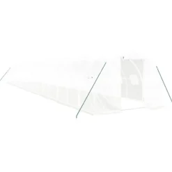 Växthus med stålram vit 54 m² 18x3x2 m