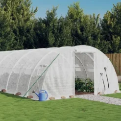 Växthus med stålram vit 80 m² 20x4x2 m