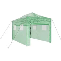 Växthus med tak Grön 280 x 410 x 315 cm Stål