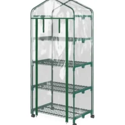 Växthus mini 69×50×165 cm – 4 hyllor, transparent