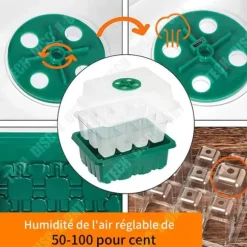 Växthus plantsats - TECH DISCOUNT - 5 delar - Flexibel silikon - 12 fack - 18x14x11 cm