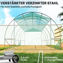Växthus Tunnel, 398x298x198 cm, Grön