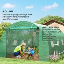 Växthus Tunnel, 398x298x198 cm, Grön