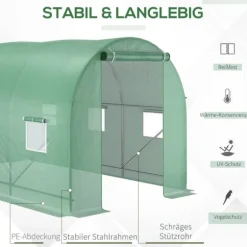 Växthus, 350x200x200 cm, Grön