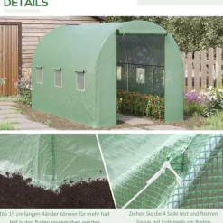 Växthus, 350x200x200 cm, Grön