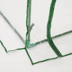 Växthus 200x100x80 cm, stål/plast, med dörr – drivbänk, grön