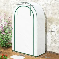 Växthus, 100x45x160 cm, Vit