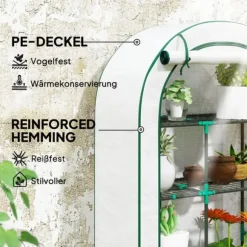 Växthus, 100x45x160 cm, Vit