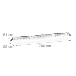 Växthustunnel, 51x55x700 cm, Svart
