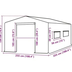 Växthusöverdrag i PE - Skydda dina växter | Färg: Grön | Storlek: 255x255x194 cm