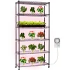 Växthylla med odlingslampa/växtlampa - 6-vånings växtställ - 180 cm Högt - LED 150 W 3800 K Fullspektrum - Hjul - Timer - För inomhusväxter