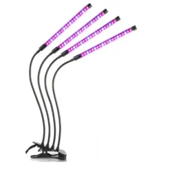 Växtlampa / växtbelysning med 4 flexibla LED lysrör 1-pack