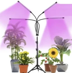 Växtlampa med Stativ / Växtbelysning - 4 LED-paneler