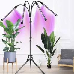Växtlampa med Stativ / Växtbelysning - 4 LED-paneler