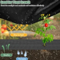 Växtskyddstyg, 25x2 m, Svart