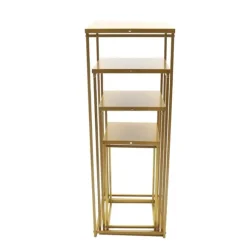Växtställ & blomsterställ set - Metallstativ - 4-pack - Stålrör - 10–15 kg/st - Inne/ute - Montering krävs - För bröllopscenterpiece - Guld