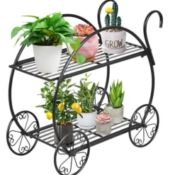 Växtställ, 66×36×64 cm, Svart