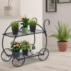 Växtställ, 66×36×64 cm, Svart