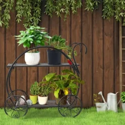 Växtställ, 66×36×64 cm, Svart