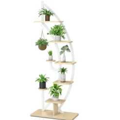 Växtställ, 60×30×155 cm, Vit