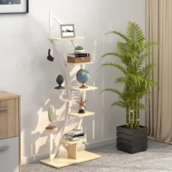 Växtställ, 60×30×155 cm, Vit