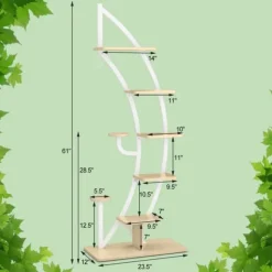Växtställ, 60×30×155 cm, Vit