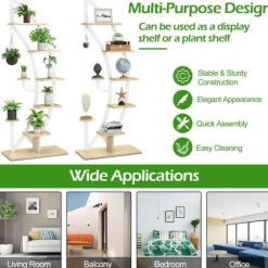 Växtställ, 60×30×155 cm, Vit