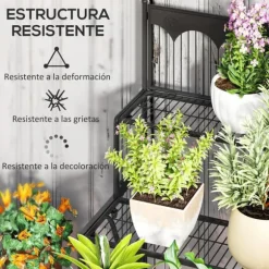 Växtställ - Hörnblomhylla - 3 Våningar - Stegformad - För Blomkrukor Inomhus - Svart