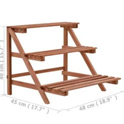 Växtställ - Living Växtställ 3 nivåer cedarträ 48x45x40 cm