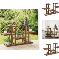 Växtställ - Living Växtställ 110x25x73 cm massivt granträ