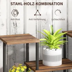 Växtställ 4 nivåer 61,5 cm trä kolbrun inne/ute