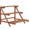 Växtställ 3 nivåer cedarträ 48x45x40 cm