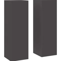 Växtställ 2 pcs Svart 24 x 24 x 75 cm Stål