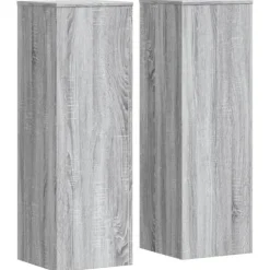 Växtställ 2 st grå sonoma 33x33x100 cm konstruerat trä