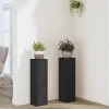 Växtställ 2 st i konstruerat trä - Dekorativa blomsterställ | Färg: Svart | Storlek: 17x17x60 cm
