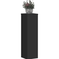 Växtställ 2 st i konstruerat trä - Dekorativa blomsterställ | Färg: Svart | Storlek: 17x17x60 cm