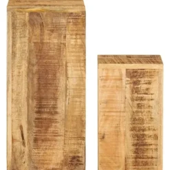 Växtställ 2 st massivt mangoträ