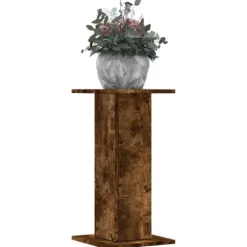 Växtställ 2 st rökfärgad ek - Stabilt konstruerat trä | Storlek: 30x30x60 cm