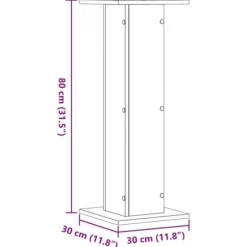 Växtställ 2 st rökfärgad ek i konstruerat trä - Stabilt och hållbart | Storlek: 30x30x80 cm