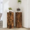 Växtställ 2 st rökfärgad ek 25x25x80 cm konstruerat trä