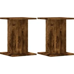 Växtställ 2 st rökfärgad ek 30x30x40 cm konstruerat trä