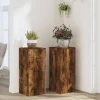 Växtställ 2 st rökfärgad ek 30x30x70 cm konstruerat trä