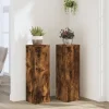 Växtställ 2 st rökfärgad ek 25x25x80 cm konstruerat trä