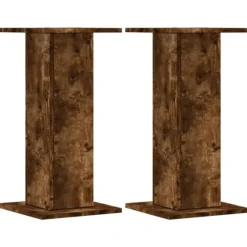 Växtställ 2 st rökfärgad ek 30x30x60 cm konstruerat trä